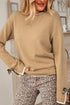 Contrast Bow Sleeve Crew Neck Sweater