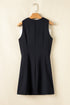 Contrast Bowknot Applique Crew Neck Sleeveless Mini Dress