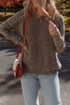 Contrast Cable Knit Sleeve Crew Neck Sweater