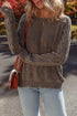 Contrast Cable Knit Sleeve Crew Neck Sweater