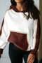 Contrast Colorblock Patchwork Hooded Kangaroo Pocket Sweatshirt