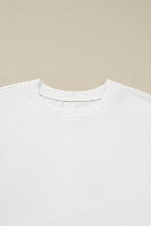 Contrast Dot Floral Patchwork Exposed Seam Sweatshirt