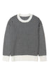 Contrast Edge Crew Neck Drop Shoulder Sweater