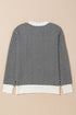 Contrast Edge Crew Neck Drop Shoulder Sweater