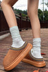 Contrast Edge Suede Texture Plush Lined Platform Boots