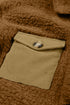 Contrast Flap Pocket Single Breasted Teddy Coat