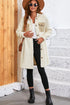 Contrast Flap Pocket Single Breasted Teddy Coat
