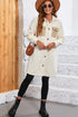 Contrast Flap Pocket Single Breasted Teddy Coat