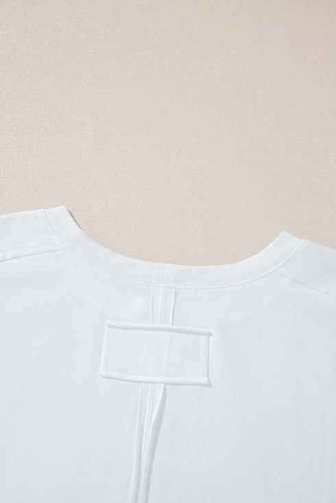 Contrast Floral Puff Sleeve Oversized Top