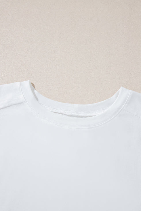 Contrast Floral Puff Sleeve Oversized Top