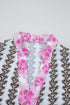 Contrast Floral V Neck Printed Bracelet Sleeve Dress