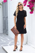 Contrast Lace Raglan Sleeve Pleated Detail Shift Dress