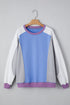 Contrast Panel Relaxed Fit Crew Neck Sweatshirt