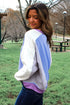 Contrast Panel Relaxed Fit Crew Neck Sweatshirt