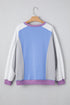 Contrast Panel Relaxed Fit Crew Neck Sweatshirt