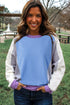 Contrast Panel Relaxed Fit Crew Neck Sweatshirt