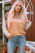 Contrast Panel Ribbed Knit Long Sleeve Pullover Top