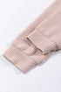 Contrast Panel Ribbed Knit Long Sleeve Pullover Top