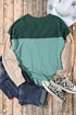 Contrast Panel Ribbed Knit Long Sleeve Pullover Top