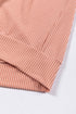 Contrast Panel Ribbed Knit Long Sleeve Pullover Top