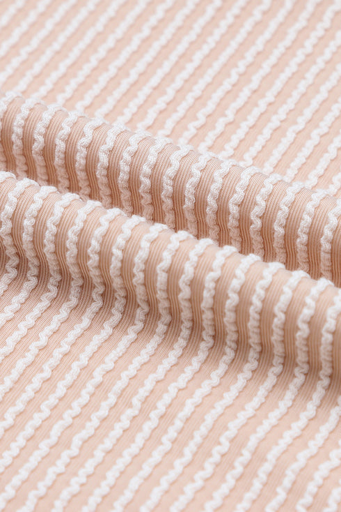 Contrast Panel Ribbed Knit Long Sleeve Pullover Top