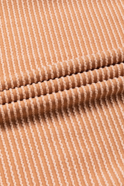 Contrast Panel Ribbed Knit Long Sleeve Pullover Top
