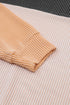 Contrast Panel Ribbed Knit Long Sleeve Pullover Top