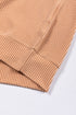Contrast Panel Ribbed Knit Long Sleeve Pullover Top