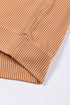 Contrast Panel Ribbed Knit Long Sleeve Pullover Top