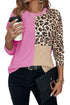 Contrast Panel Waffle Knit Long Sleeve Pullover Top