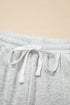Contrast Paneled Print Raw Hem Pullover Short Sets