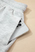 Contrast Paneled Print Raw Hem Pullover Short Sets
