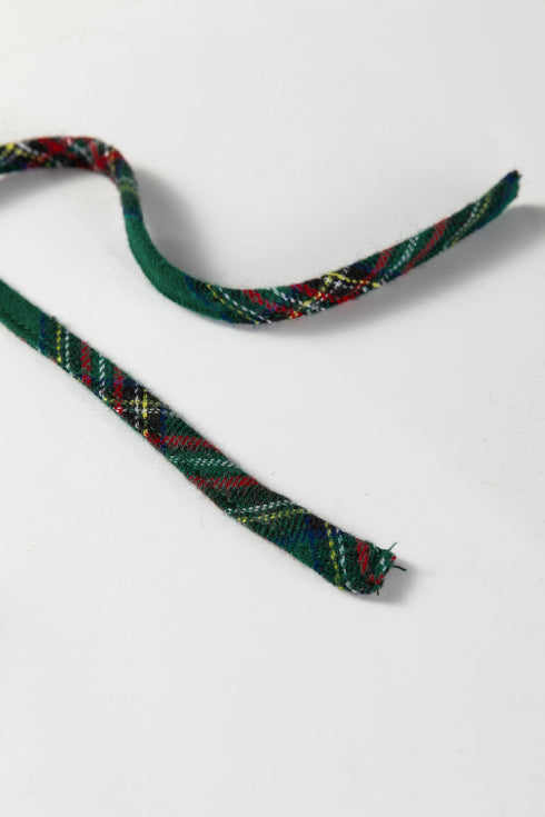 Contrast Patch Plaid Long Sleeve And Short Pajama Set