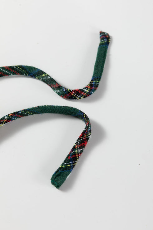 Contrast Patch Plaid Long Sleeve And Short Pajama Set