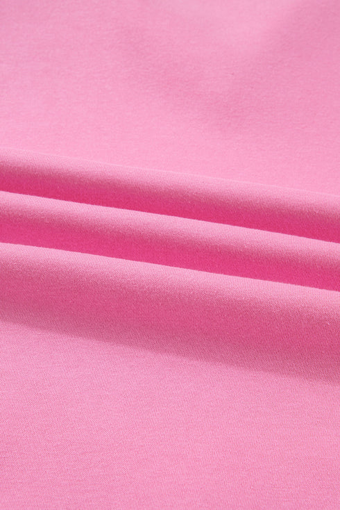 Contrast Polo Collar Floral Patchwork Drop Shoulder Kangaroo Pocket Long Sleeve Top