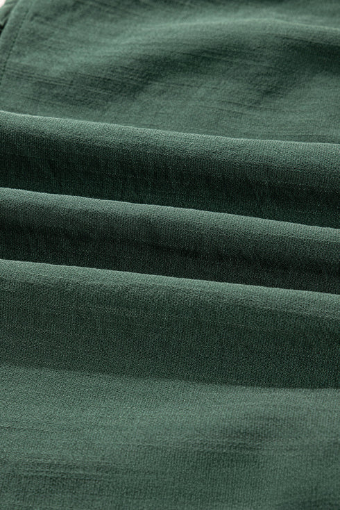 Contrast Ricrac Button Front V Neck Tiered Mini Dress