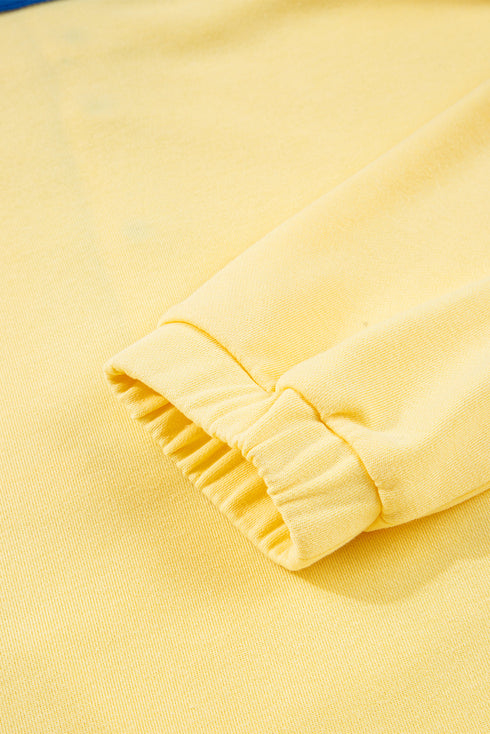 Contrast Snap Placket Colorblock Flap Pocket Short Set