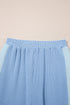 Contrast Spliced Corded Patchwork Wide Leg Pant Set