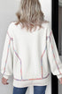 Contrast Stitch Detail Relaxed Fit Pullover Sweater