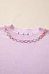 Contrast Stitch Detail Relaxed Fit Pullover Sweater