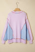 Contrast Stitch Detail Relaxed Fit Pullover Sweater