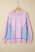 Contrast Stitch Detail Relaxed Fit Pullover Sweater