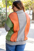 Contrast Stitch Paneled Quarter Zip Sweatshirt