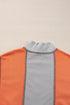 Contrast Stitch Paneled Quarter Zip Sweatshirt