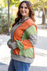 Contrast Stitch Paneled Quarter Zip Sweatshirt