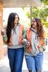 Contrast Stitch Paneled Quarter Zip Sweatshirt