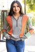 Contrast Stitch Paneled Quarter Zip Sweatshirt