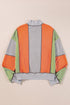 Contrast Stitch Paneled Quarter Zip Sweatshirt