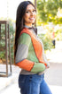 Contrast Stitch Paneled Quarter Zip Sweatshirt
