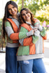 Contrast Stitch Paneled Quarter Zip Sweatshirt
